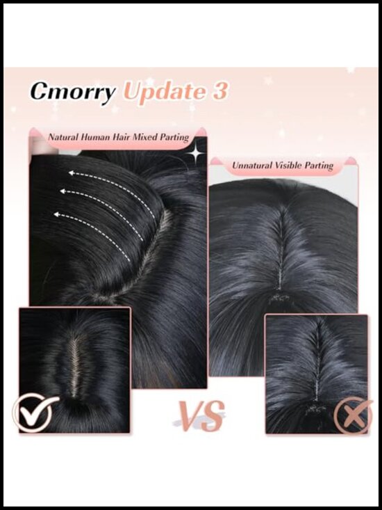 Layered Wig with Bangs for Women, 26 Inch Long Synthetic Hair, Glueless
